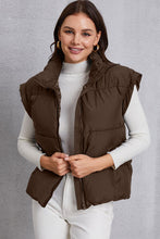 Load image into Gallery viewer, Zip Up Turtleneck Pocketed Vest Coat
