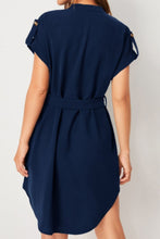 Load image into Gallery viewer, Tied Notched Short Sleeve Dress
