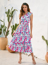 Load image into Gallery viewer, Ruffled Printed One Shoulder Midi Dress
