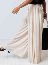 Load image into Gallery viewer, Drawstring Pleated Wide Leg Pants
