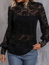 Load image into Gallery viewer, Mock Neck Lace Blouse
