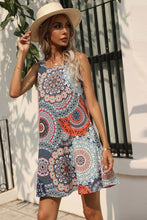 Load image into Gallery viewer, Printed Round Neck Sleeveless Dress with Pockets
