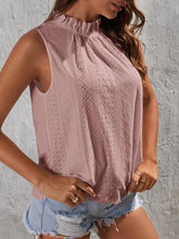 Load image into Gallery viewer, Tied Eyelet Mock Neck Tank
