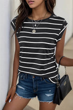 Load image into Gallery viewer, Decorative Button Round Neck T-Shirt
