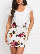 Load image into Gallery viewer, Printed Ruffled Cap Sleeve Mini Dress
