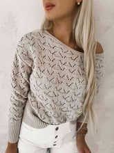 Load image into Gallery viewer, Openwork Plain Pullover Sweater
