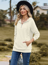 Load image into Gallery viewer, Cable-Knit Zip-Up Hooded Blouse
