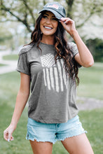 Load image into Gallery viewer, US Flag Graphic Cuffed Sleeve Tee
