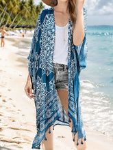 Load image into Gallery viewer, Tassel Printed Open Front Cardigan
