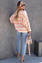 Load image into Gallery viewer, Striped Round Neck Dropped Shoulder Sweatshirt
