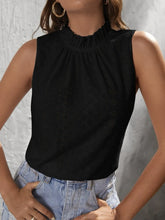 Load image into Gallery viewer, Tied Eyelet Mock Neck Tank
