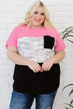 Load image into Gallery viewer, Plus Size Leopard Color Block T-Shirt
