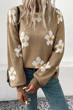 Load image into Gallery viewer, Floral Dropped Shoulder Sweater
