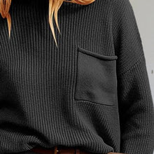 Load image into Gallery viewer, Rib-Knit Dropped Shoulder Sweater
