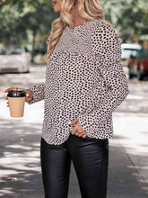 Load image into Gallery viewer, Printed Round Neck Puff Sleeve Blouse
