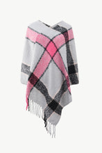 Load image into Gallery viewer, Plaid Fringe Detail Poncho
