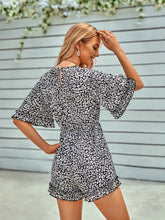 Load image into Gallery viewer, Leopard Ruffled Surplice Romper
