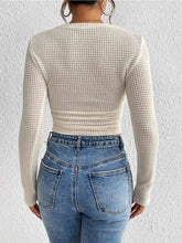 Load image into Gallery viewer, Round Neck Ruched Knit Top
