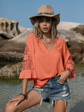 Load image into Gallery viewer, Lace Detail V-Neck Blouse
