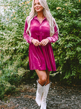 Load image into Gallery viewer, Collared Neck Buttoned Mini Dress
