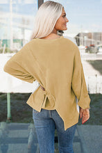 Load image into Gallery viewer, Exposed Seam Patchwork Round Neck Sweatshirt

