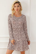 Load image into Gallery viewer, Frill Printed Round Neck Dress
