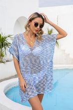 Load image into Gallery viewer, Openwork Slit V-Neck Cover Up
