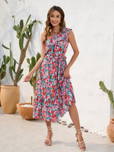 Load image into Gallery viewer, Ruffled Printed One Shoulder Midi Dress
