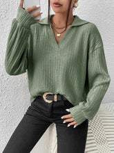 Load image into Gallery viewer, Johnny Collar Ribbed Top
