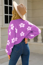 Load image into Gallery viewer, Floral Open Front Fuzzy Cardigan
