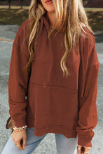 Load image into Gallery viewer, Drawstring Kangaroo Pocket Dropped Shoulder Hoodie
