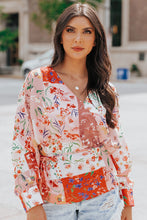 Load image into Gallery viewer, Floral Belted Surplice Blouse
