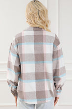 Load image into Gallery viewer, Pocketed Plaid Collared Neck Jacket
