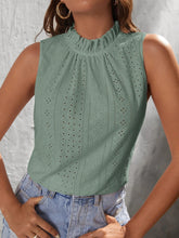 Load image into Gallery viewer, Tied Eyelet Mock Neck Tank
