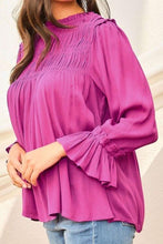 Load image into Gallery viewer, Ruched Blouse Flounce Sleeve Blouse
