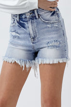 Load image into Gallery viewer, RISEN High Rise Acid Wash Denim Shorts
