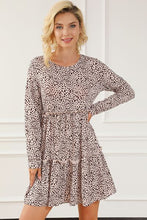 Load image into Gallery viewer, Frill Printed Round Neck Dress
