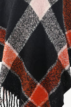 Load image into Gallery viewer, Plaid Fringe Detail Poncho
