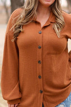 Load image into Gallery viewer, Plus Size Waffle-Knit Button Up Shirt
