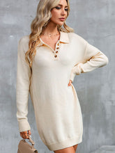 Load image into Gallery viewer, Buttoned Long Sleeve Sweater Dress
