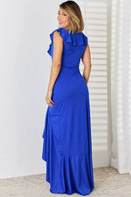 Load image into Gallery viewer, Ruffled V-Neck High-Low Dress
