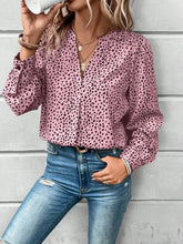 Load image into Gallery viewer, Printed Notched Long Sleeve Blouse
