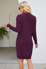 Load image into Gallery viewer, Cable-Knit Long Sleeve Sweater Dress
