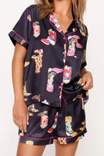 Load image into Gallery viewer, Printed Button Up Short Sleeve Top and Shorts Lounge Set
