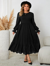 Load image into Gallery viewer, Plus Size Flounce Sleeve Lace Detail Dress
