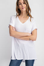 Load image into Gallery viewer, V NECK BASIC HIGH-LOW HEM TOP
