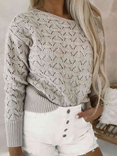 Load image into Gallery viewer, Openwork Plain Pullover Sweater
