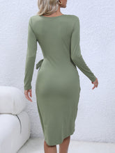 Load image into Gallery viewer, Round Neck Tied Long Sleeve Dress
