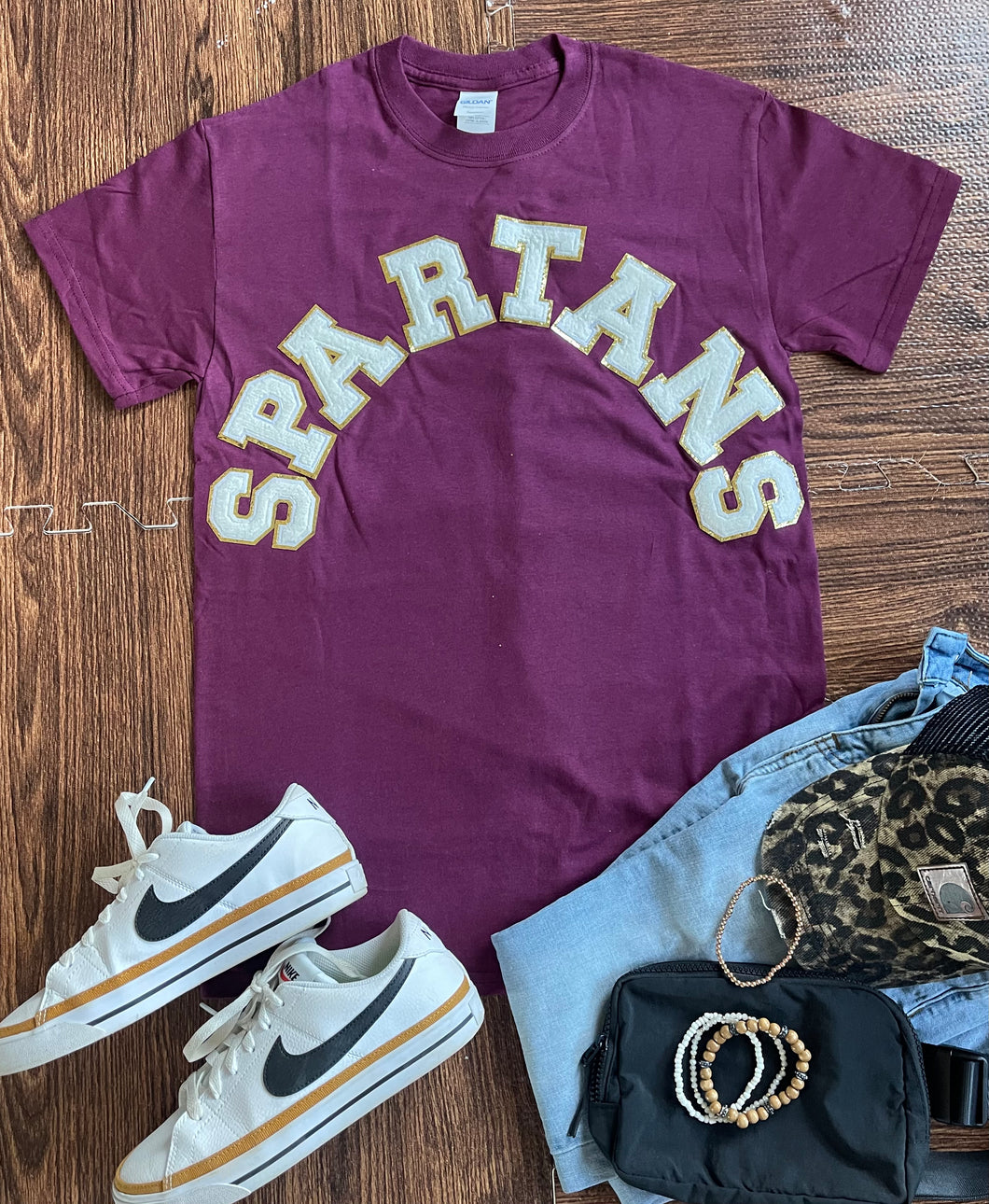 Spartans Chenille Letter Tee